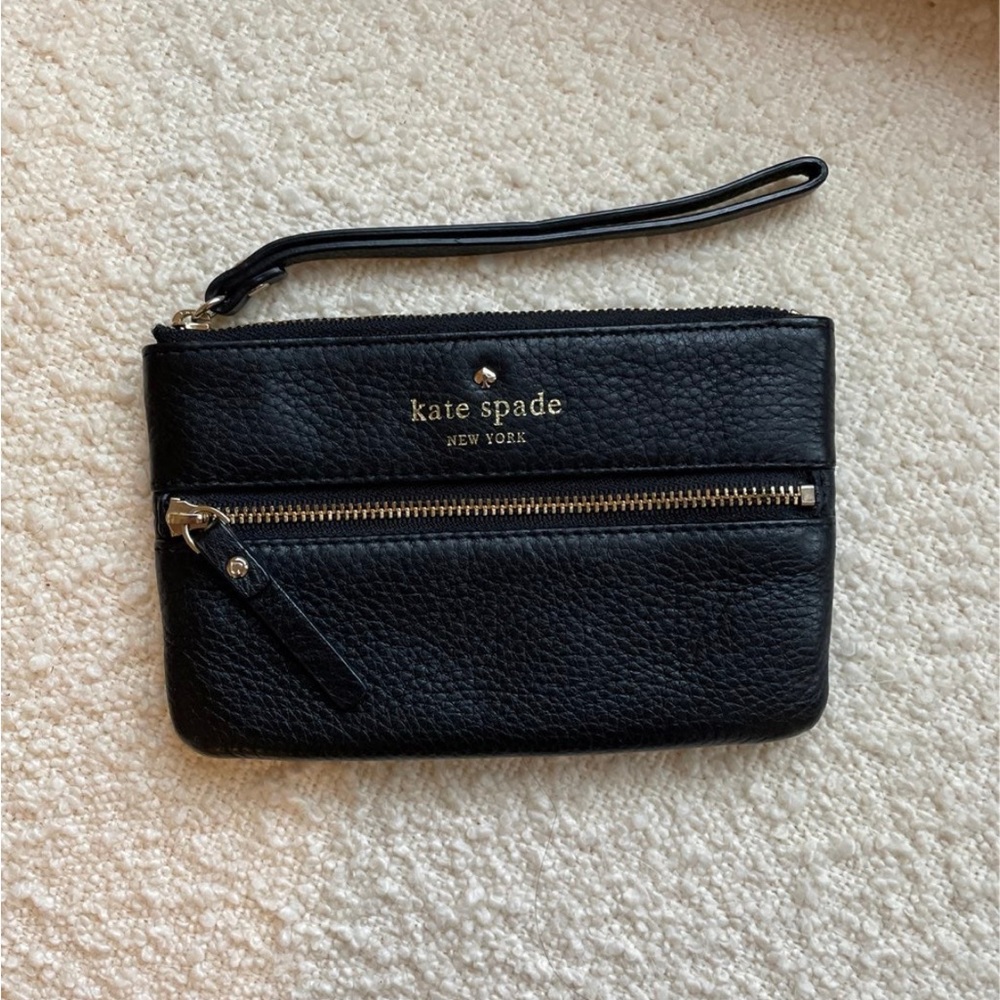 Kate Spade Black Leather Wristlet